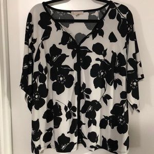 Black and white blouse